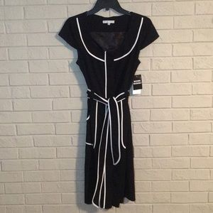 NWT Sandra Darren Black and White Cocktail Dress
